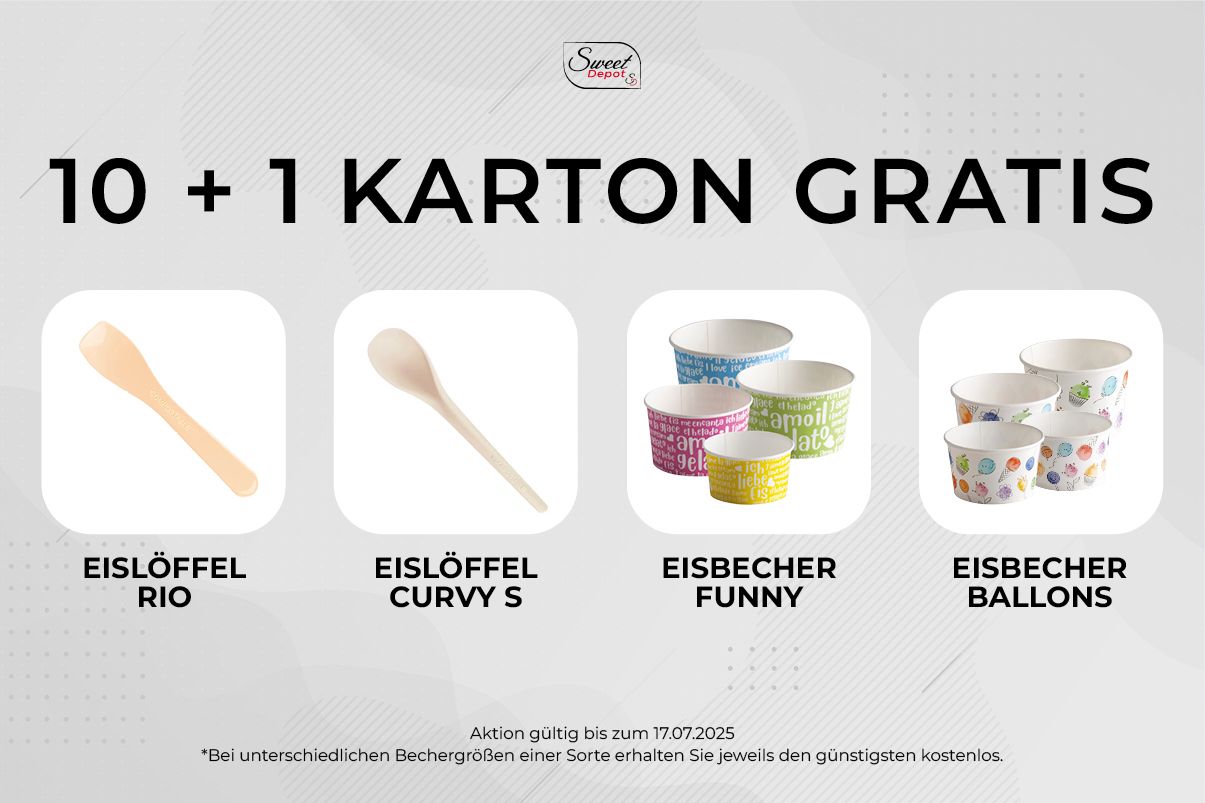 10+1 Gratis Eisbecher und Eislöffel Aktion 2025