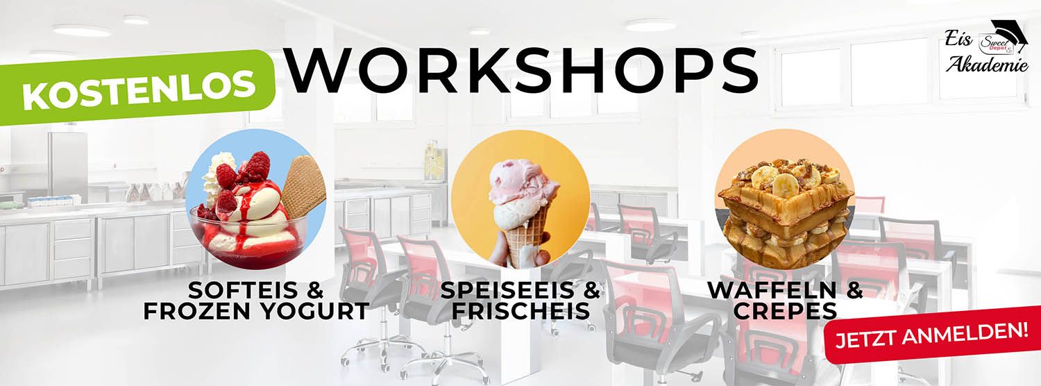 Kostenlose Workshops zum Thema Speiseeis, Softeis, Waffeln und Baumkuchen