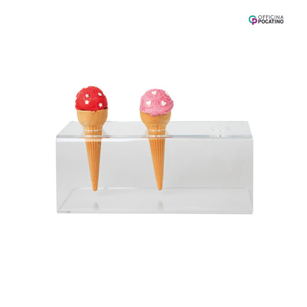 Pocatino Eistütenhalter Box transparent 3 Loch