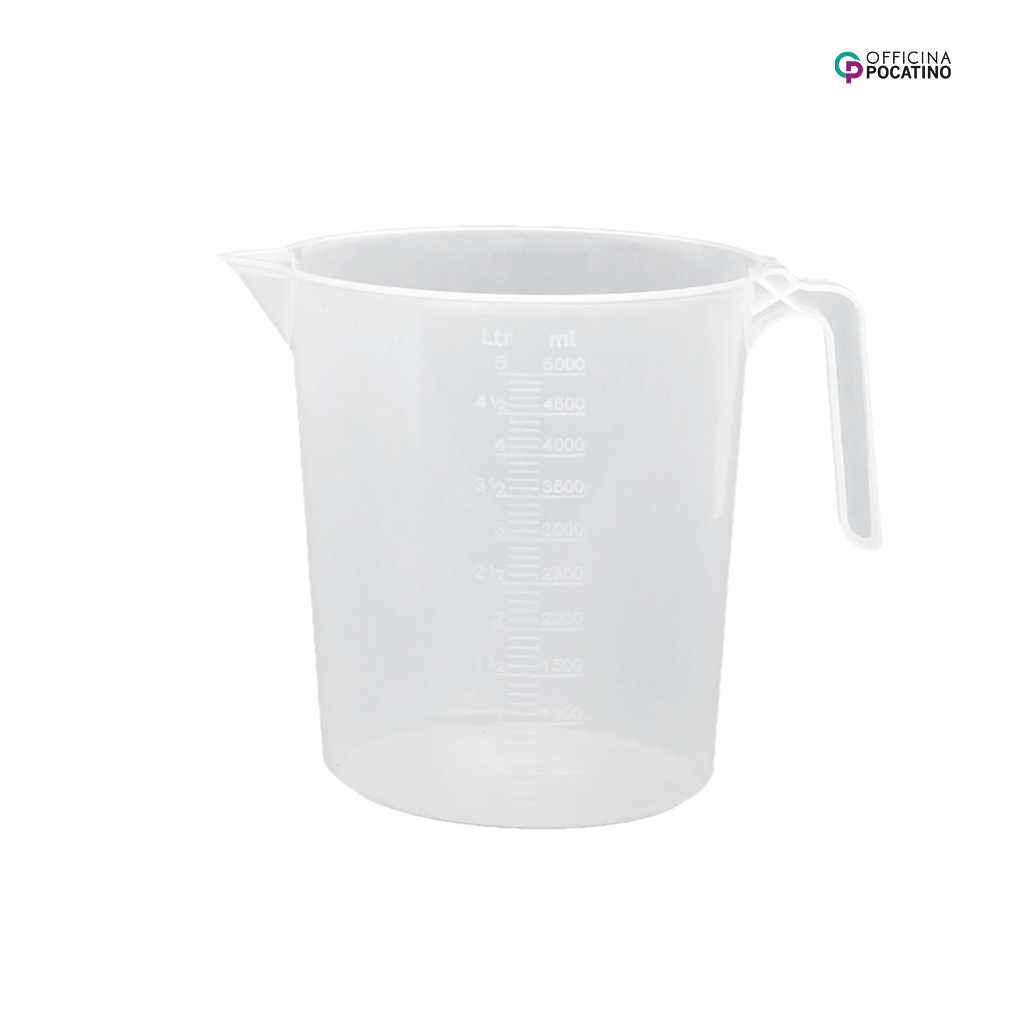 Pocatino Messbecher 5 liter mit offenen Griff