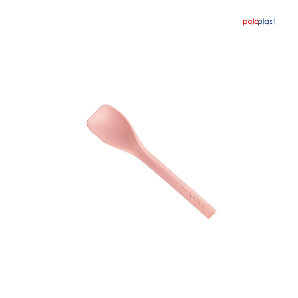 Poloplast Kompostierbare Löffel CUBA S Lachs
