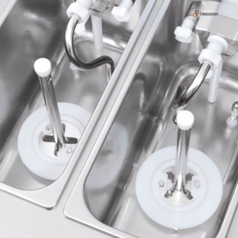 Interior view of the Frigomat Kiss 3 VT soft ice cream machine