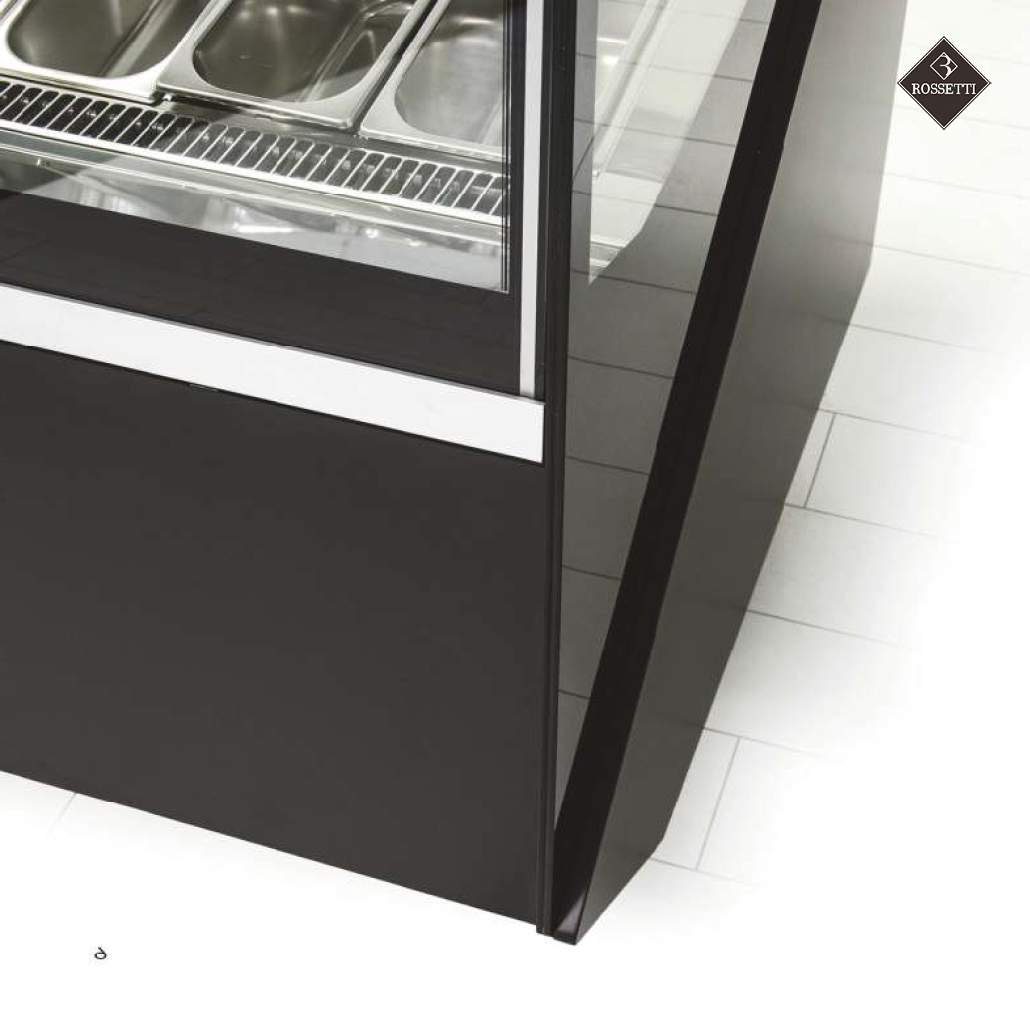 Detailaufnahme von Speiseeisvitrine R10 Rossetti