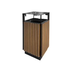 Gastro Mülleimer Outdoor Holzoptik