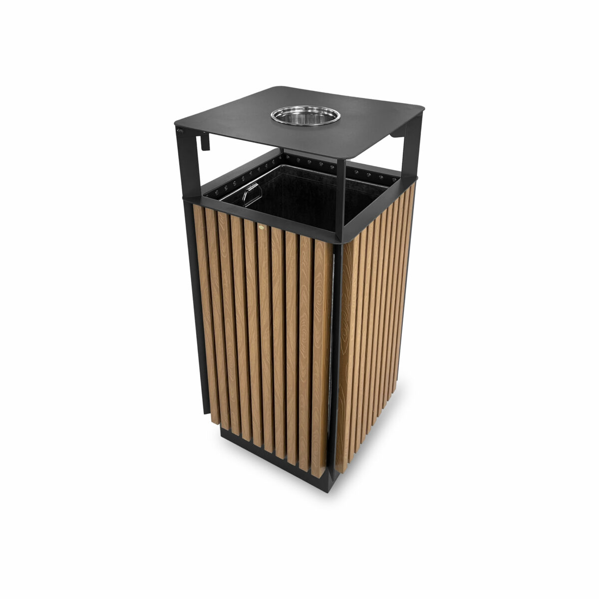 Gastro Mülleimer Outdoor Holzoptik