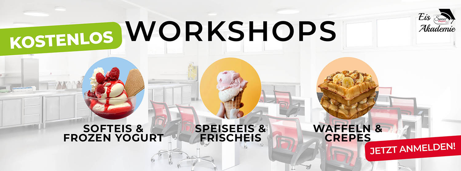 Kostenlose Workshops zum Thema Speiseeis, Softeis, Waffeln und Baumkuchen